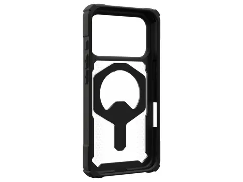 Plasma XTE iPhone 17 Pro Hoesje MagSafe Stand Transparant Zwart