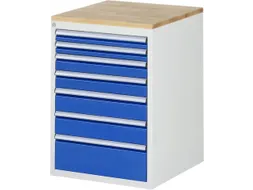 ladekast 825x580x650mm 7laden cilinderslot RAL7035 RAL5010 beuken