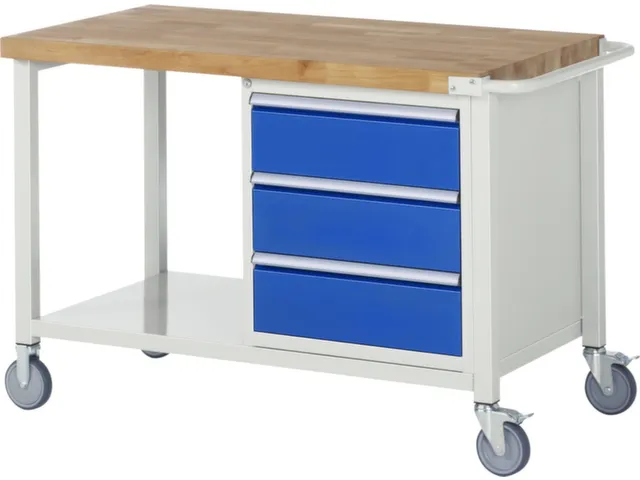 Werkbank Hxbxd 880x1250x700mm Beukenhouten Werkblad 3laden