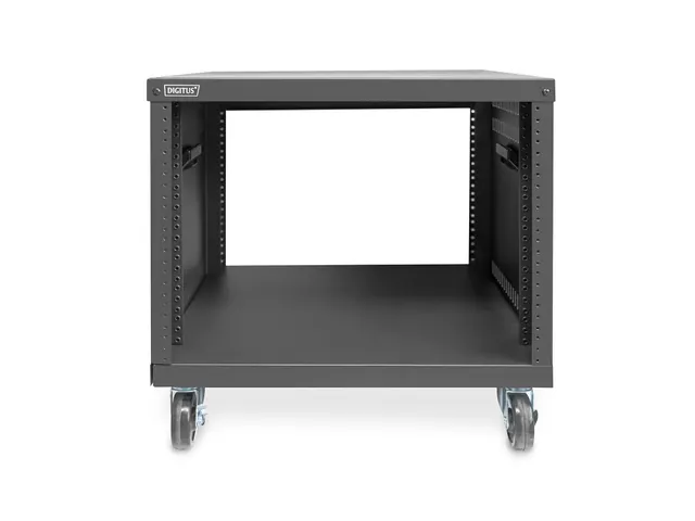 Universeel 8U 19 inch uitrustingsrek met wielen Zwart