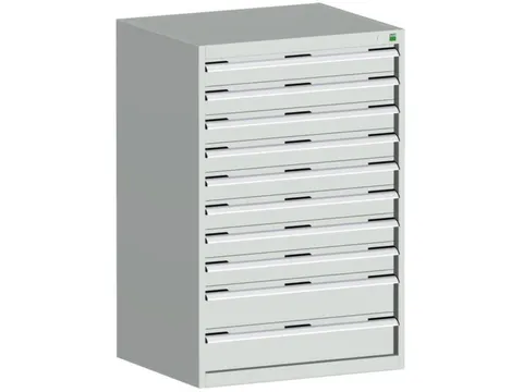 ladekast HxBxD 1200x800x750mm 10laden RAL7035 front RAL7035