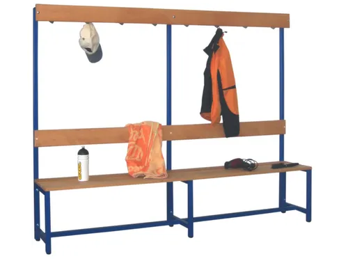 Omkleedbank LxB 2000x400mm Houten Latten Haken Enkelzijdig Ral5012