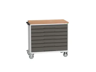 gereedschapswagen 980x1050x600mm multiplexblad 7 laden RAL7035+RAL7016 - 1