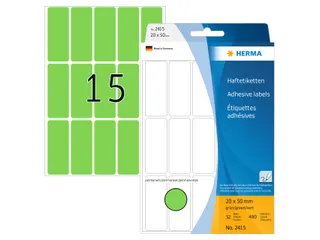HERMA 2415 Universele etiketten 20x50mm Groen 480 stuks - 1