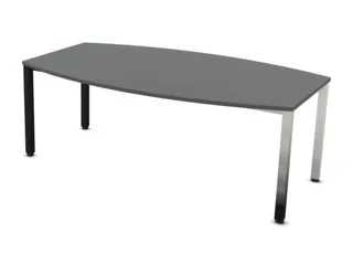 vergadertafel,HxBxD 740x2000x1200mm,vatvormig,MS-donkergrijs - 3