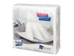 Linstyle servet 39x39cm, wit 1/4 vouw, 1 lgs, 12x50