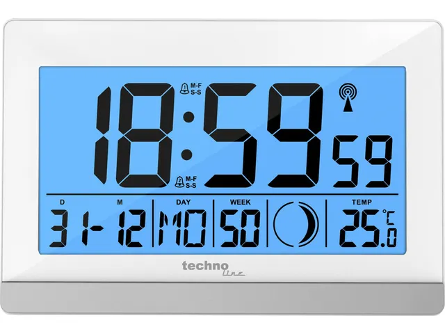 Digitale wekker Technoline WS 8056 144x96x38mm wit/zilver