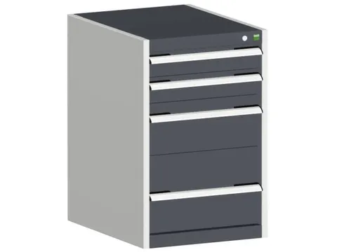 ladekast HxBxD 800x525x525mm 4laden romp RAL7035 front RAL7016