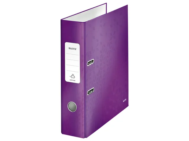 Classeur à levier 1005 Leitz WOW 180° A4 80mm carton violet