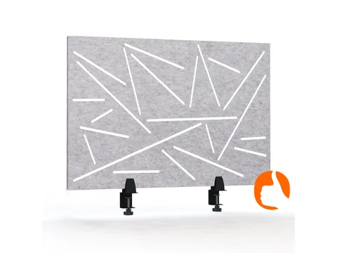 Akoestisch Bureaupaneel met patroon uitsnede 60x75cm Lichtgrijs