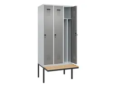 locker met bank,voor scheiding van kleding,HxBxD 2120x900x815mm,3vak