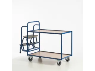 Orderverzamelwagen 990x590mm Totale H 1135mm 2 Etages Hout Ral5010 - 3