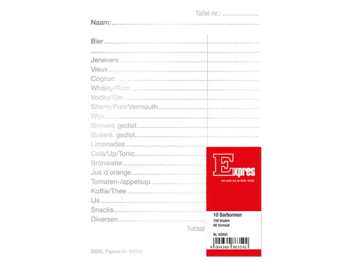 Barbon Sigel Expres A6 100 vel. Pak a 10 stuks