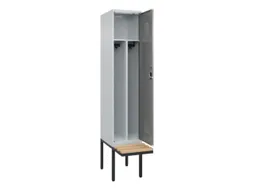 locker met bank,voor scheiding van kleding,HxBxD 2120x400x815mm,1vak