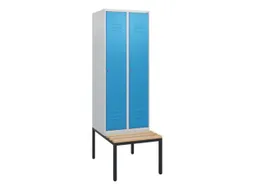 locker met bank,HxBxD 1950x600x815mm,2vak,vak B 300mm,cil.-slot