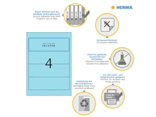 Herma 4298 Rugetiket 192x61mm Blauw permanent klevend 400 stuks - 4