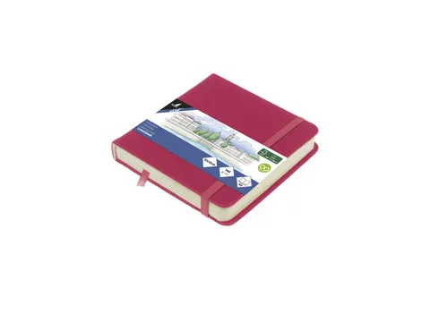Schetsboek Kangaro 12x12cm ruby PU HC 80 vel 140gr roomwit met elastie