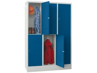 lockerkast,HxBxD 1850x1200x500mm,3x2vakken,RAL7035,front RAL5010 - 2