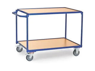 Tafelwagen 2944 300kg 1000x700mm 2 etages hout rubber wielen - 1