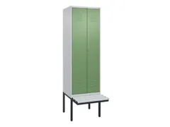 PBM-locker met bank,HxBxD 2120x600x815mm,2vak,vak B 300mm,cil.-slot