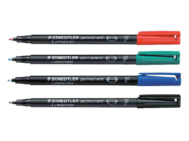 Viltstift Staedtler OHP Lumocolor 318 Fijn 0.6mm Assorti 4 stuks