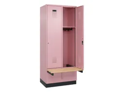 locker met bank,HxBxD 1950x800x815mm,2vak,vak B 400mm,cilinderslot