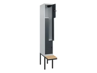 Z-garderobekast,HxBxD 2120x300x815mm,2vak,vak B 300mm,draaigrendel - 2