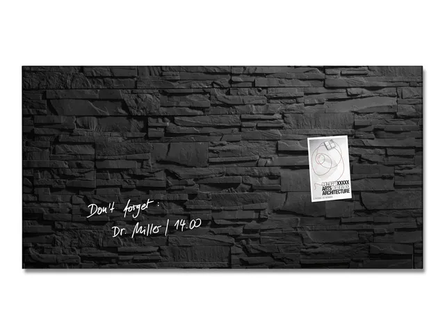 Glasmagneetbord Sigel Artverum 910x460x15mm leisteen