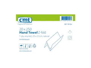 CMT Handdoekpapier Z-vouw Rec 1-laags Naturel 20x250 Stuks - 3