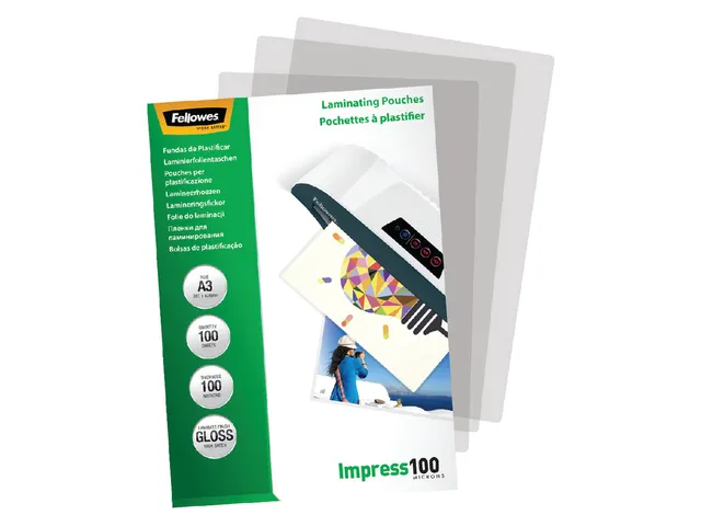 Lamineerhoes Fellowes A3 2x100 Micron glanzend 100stuks