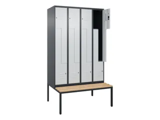 Z-garderobekast,HxBxD 2120x1200x815mm,8vak,vak B 300mm,cil.-slot - 2