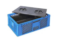 Euronorm-stapelbak,m. isoleerbox,HxLxB 240x600x400mm,20l,PE,blauw