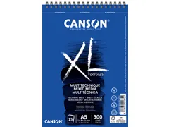 Mixed mediapapier Canson XL Textured Mixed Media 15vel 300gr A5 wit