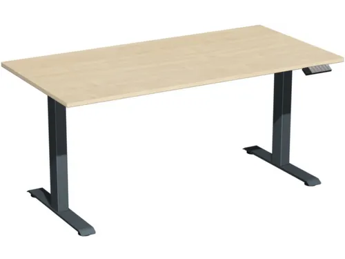 Elektrisch ihv bureau,HxBxD 630-1280x1600x800mm,blad esdoorn