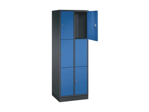 lockerkast,HxBxD 1950x620x500mm,2x3vakken,cil.-slot,sokkel