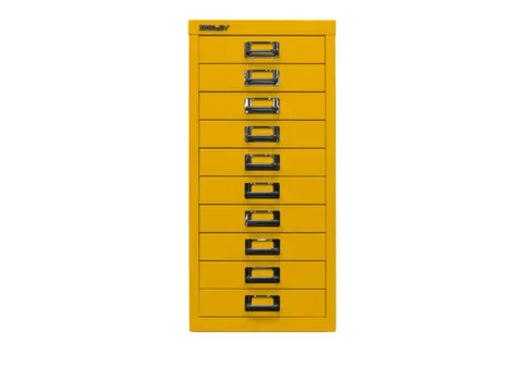 kantoor-ladekast HxBxD 590x279x380mm 10 laden romp + front geel staal