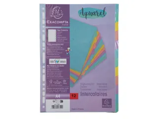 Tabblad In Glanskarton 400G/M2 Aquarel 12 Verdelingen A4 Assorti - 3