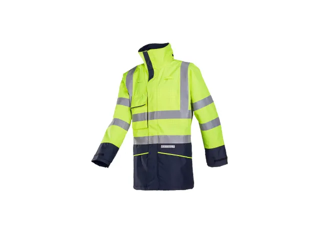 Sioen Hedland 7223 FR/AS hi-vis parka, geel/marineblauw, maat 2XL, per