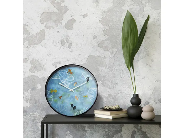 Horloge murale 30cm-Silent-Bleu-Plastique-NeXtime Pond