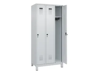 locker,HxBxD 1950x900x500mm,3vak,vak B 300mm,draaigrendel,voeten - 2