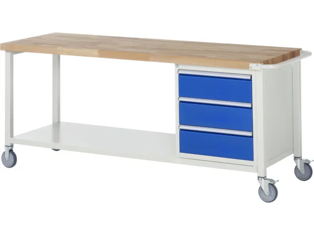 Werkbank Hxbxd 880x2000x700mm Beukenhouten Werkblad 3laden