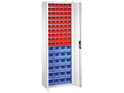 Stellingkast Staalplaat 1980x700x300mm 15 Legborden 84 Magazijnbakken