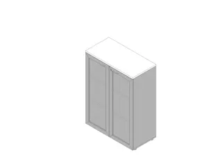 vitrinekast HxBxD 1232x900x450mm 2xhouten vloer 3 OH aluminium wit - 1