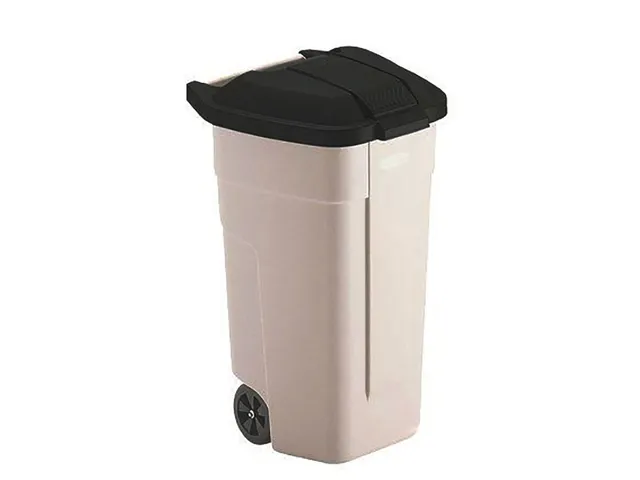 Mobiele container 100 Liter Beige Zwart