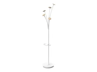 Festival kapstok 5 haken 187 cm wit / hout met parapluhouder - 1