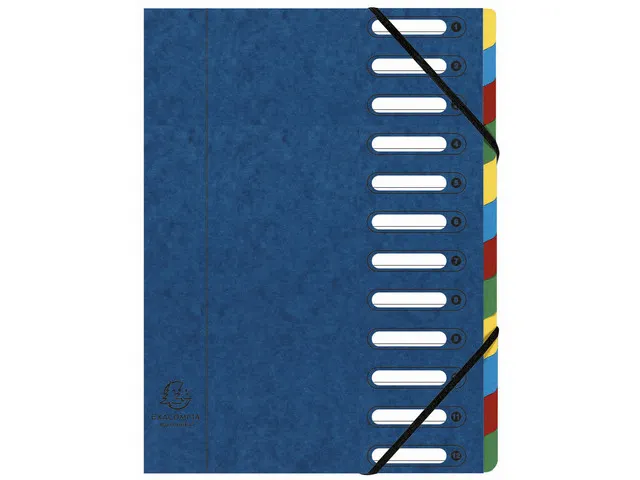 Nature Future A4 Sorteermap, 12 vakken, 320 x 240 mm, Karton, Blauw