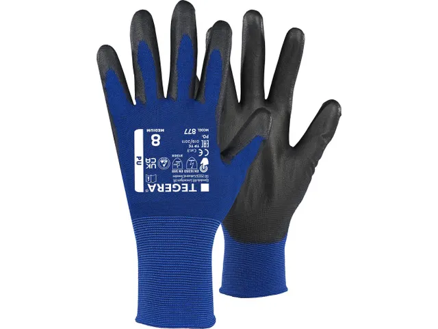 Tegera 877 precisiehandschoenen, blauw/zwart, maat 7, per 6 paar