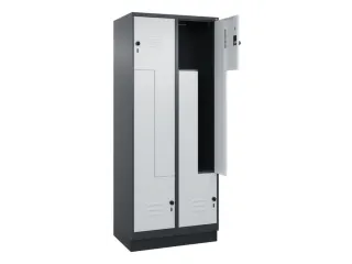 Z-garderobekast,HxBxD 1950x800x500mm,vak B 200/400mm,draaigrendel - 2