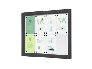 Outdoor Vergrendelbaar Notitiebord Slim 8xA4 Antraciet - 1