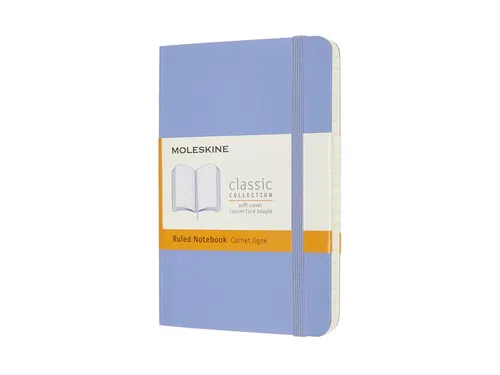 Notitieboek Moleskine pocket 90x140mm lijn soft cover hydrangea blue